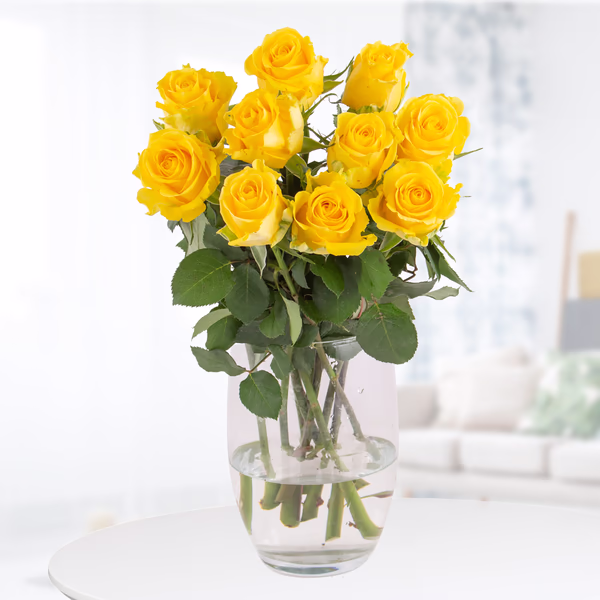 10 Yellow Roses (50cm)