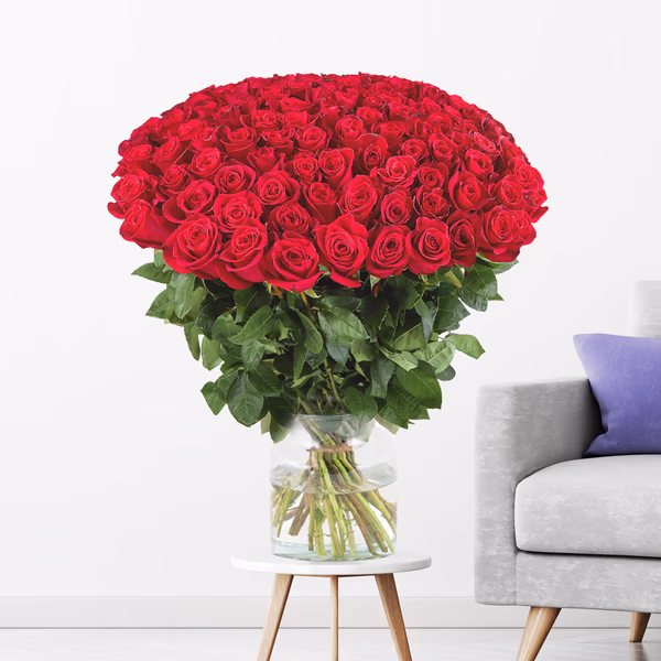 100 Rosen - Premium-Rosen Red Naomi (60cm)