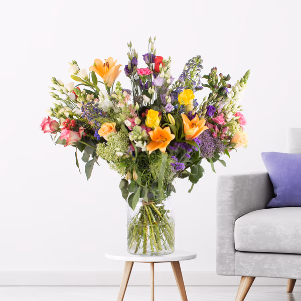 Großer Blumenstrauß Regenbogen XXL